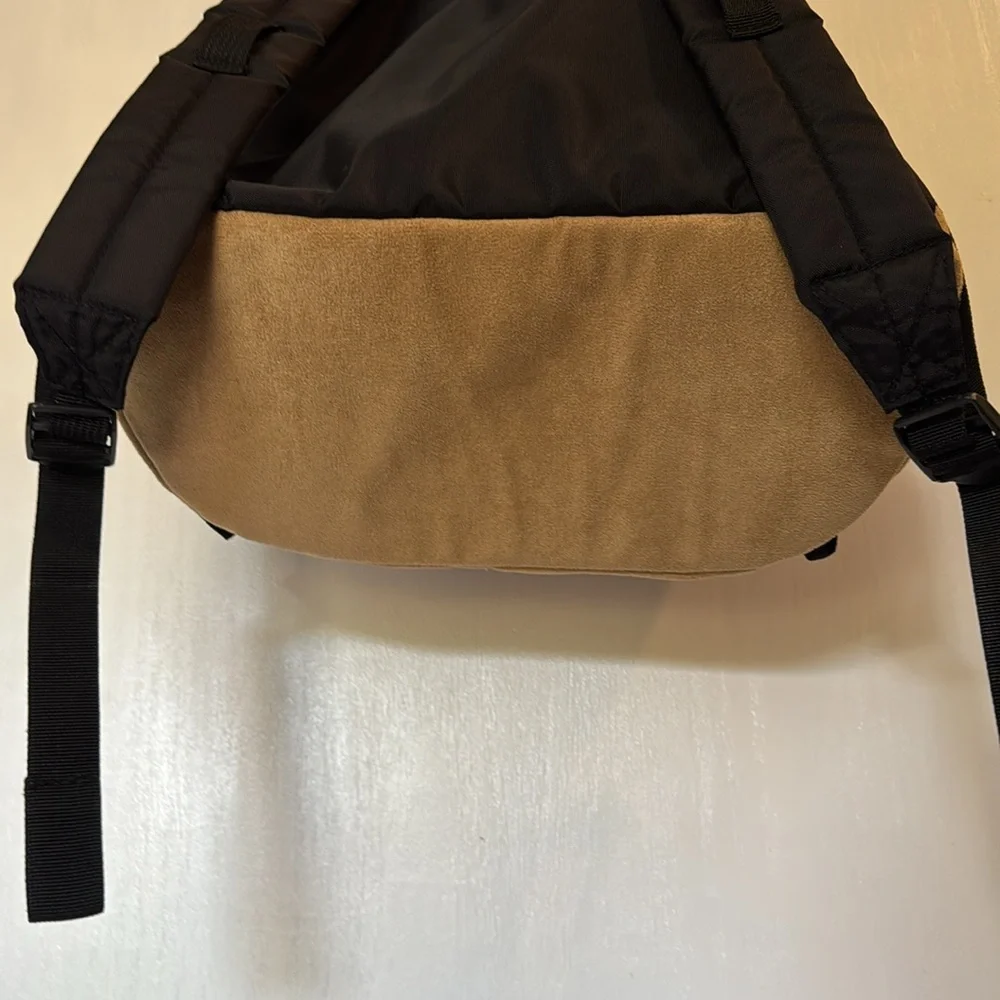 Urban Outfitters backpack Black and Tan Backpack with Patch contrast‎ base